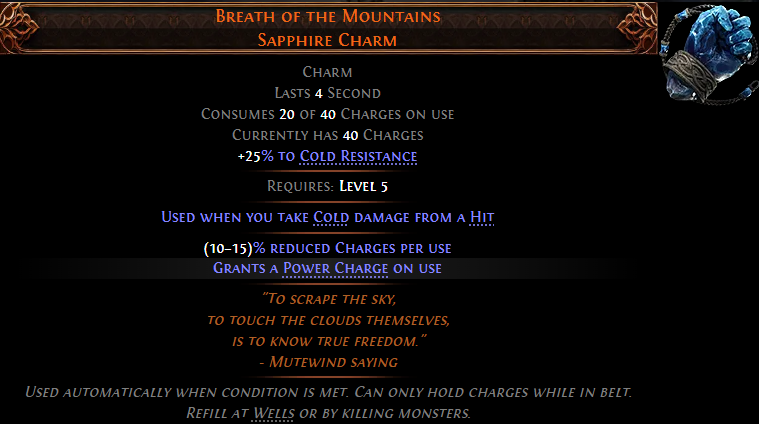 Breath of the Mountains Sapphire Charm